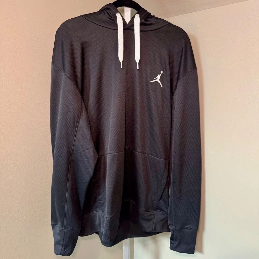 Jordan Mens Dri-FIT Pullover Hoodie Black Jumpman Logo XXL Activewear Sweatshirt